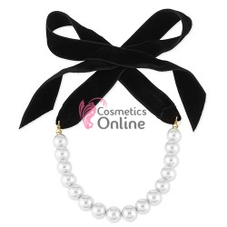 Accesorii cu snur PRL02BB perlute albe pentru decor par sau gat